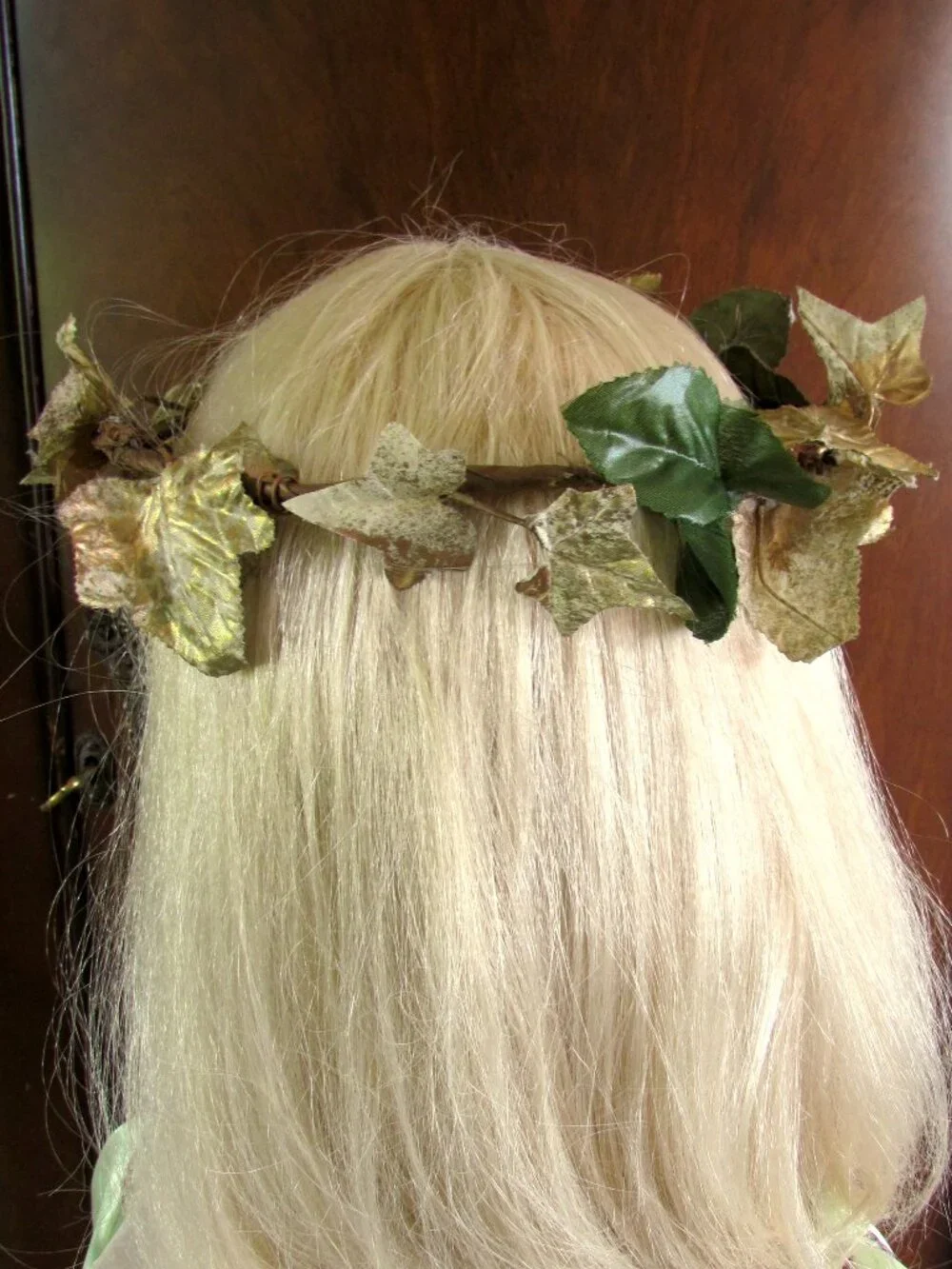 2 FESTIVAL HAIR WREATHS: FLORAL & GOLDEN LEAVES; RENAISSANCE, MEDIEVAL COSTUMES - Picture 6 of 12